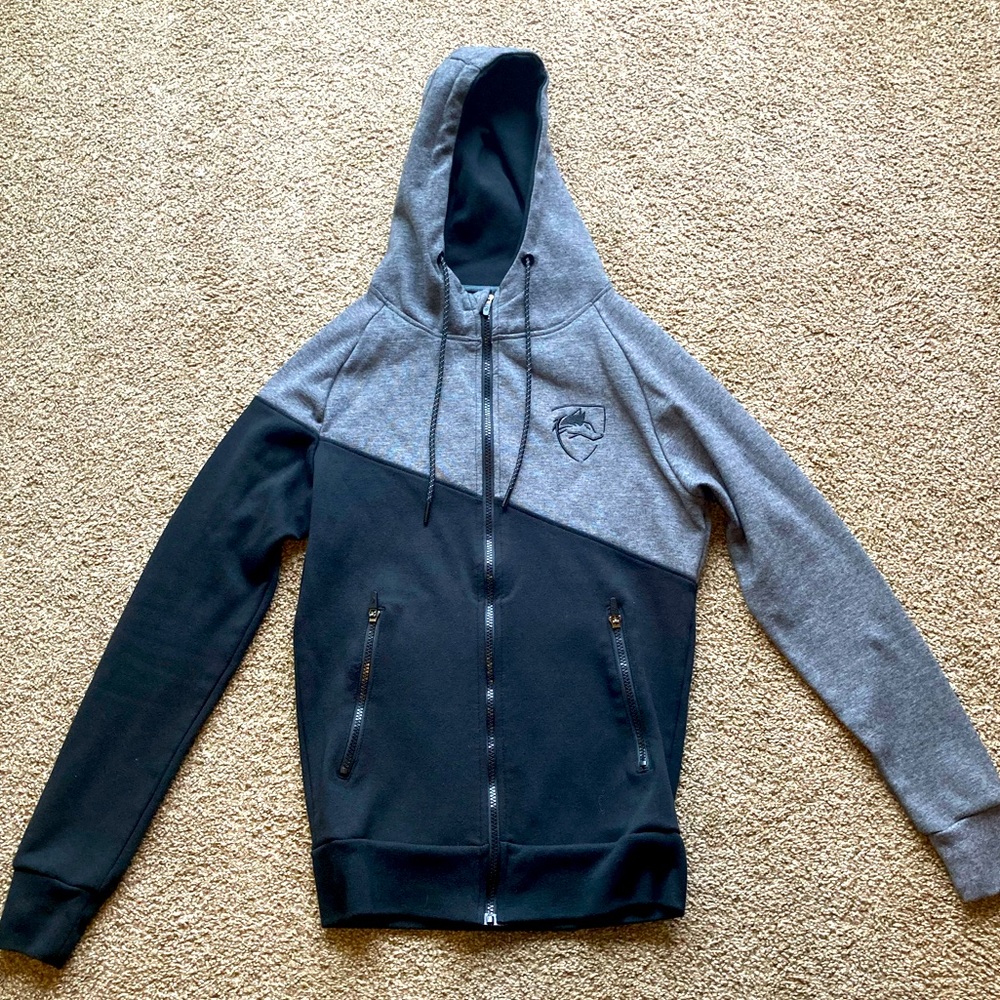 Alphalete Zip Up Hoodie Men’s (S) Black/Grey Pannel